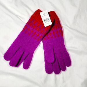 NWT Ann Taylor Fair Isle Gloves In Neon Fuchsia